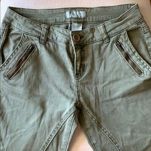 Army green skinny jeans